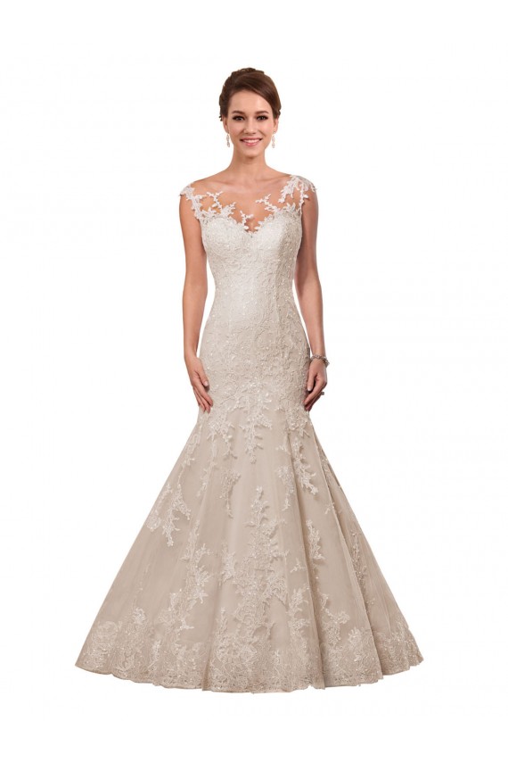 Lace Mermaid Chapel Train Cap Sleeves Wedding Dress Cairns