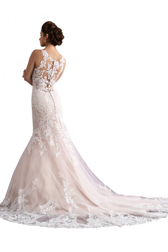 Tulle & Lace Mermaid Cathedral Train Sleeveless Wedding Dress Cairns