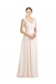 Soft Chiffon & Lace A-Line Long Sleeveless Open Back Cream Pink Bridesmaid Dresses Cairns