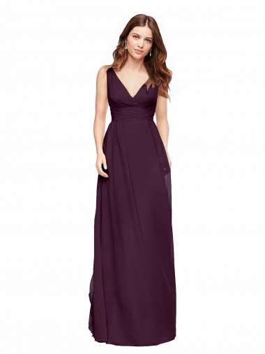 Chiffon A-Line Long Sleeveless Grape Bridesmaid Dress / Evening Gowns Cairns
