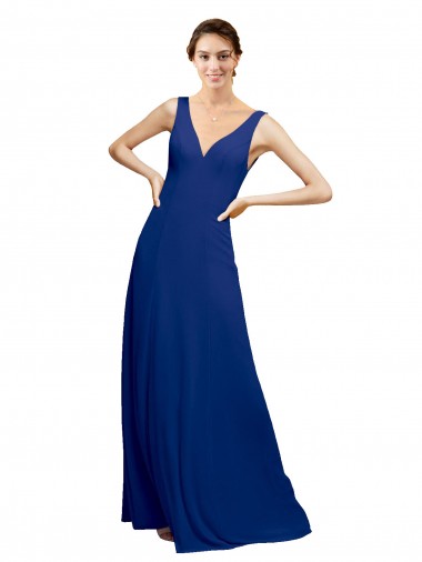 Chiffon A-Line Long Floor Length Sleeveless Low Back Bridesmaid Dress Cairns