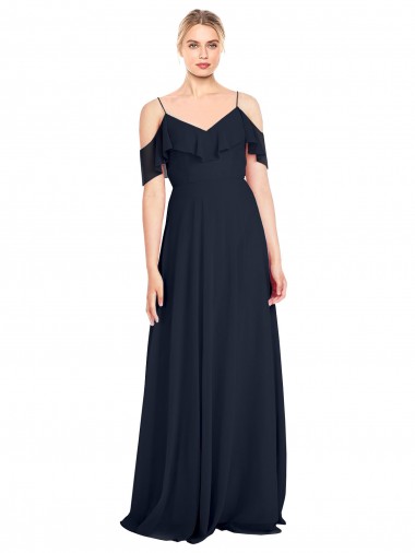 Lxue Chiffon A-Line Sleeveless Dark Navy Bridesmaid Dress Cairns