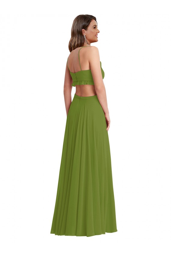 Soft Chiffon A-Line Long Sleeveless Open Back Plus Size Evening Gown / Bridesmaid Dress Cairns