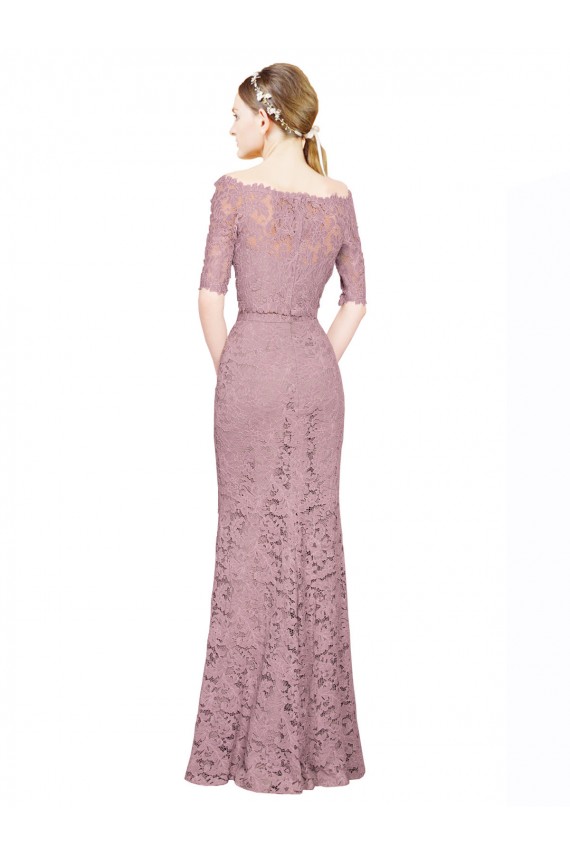 Lace Mermaid Short Sleeves Long Prom Dress / Bridesmaid Dress Cairns