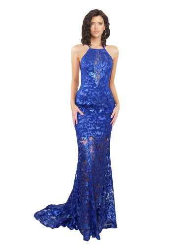 Lace Mermaid Long Sleeveless Open Back Semi Formal Evening Dress / Prom Dress / Bridesmaid Dress Cairns
