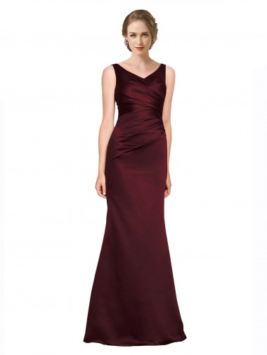 Satin A-Line Long Sleeveless Low Back Black Tie Evening Gown / Prom Dress / Bridesmaid Dress Cairns