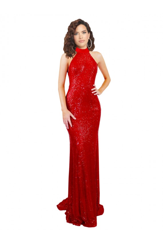 Sequin Mermaid Long Sleeveless Open Back Formal Evening Gown / Prom Dress / Bridesmaid Dress Cairns
