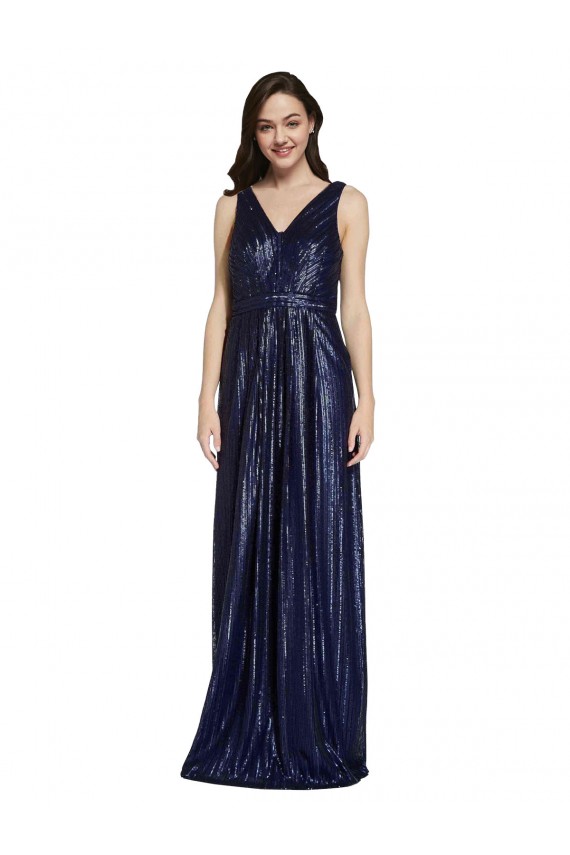Sequin Sheath Long Sleeveless V-Back Formal Evening Gown / Prom Dress / Bridesmaid Dress Cairns