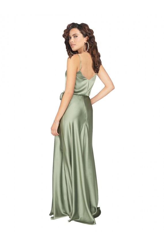 Silk like Satin A-Line Long Sleeveless V-Back Formal Evening Gown / Bridesmaid Dress Cairns