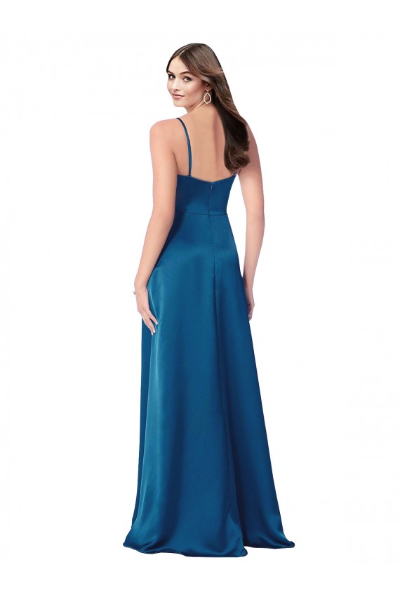 Silk like Satin A-Line Long Sleeveless Low Back Formal Evening Gown / Prom Dress / Bridesmaid Dress Cairns