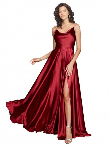 Silk like Satin A-Line Long Sleeveless Low Back Black Tie Evening Gown / Prom Dress / Bridesmaid Dress Cairns
