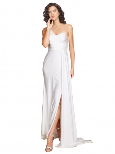 Silk like Satin A-Line Long Sleeveless Wedding Dress Cairns