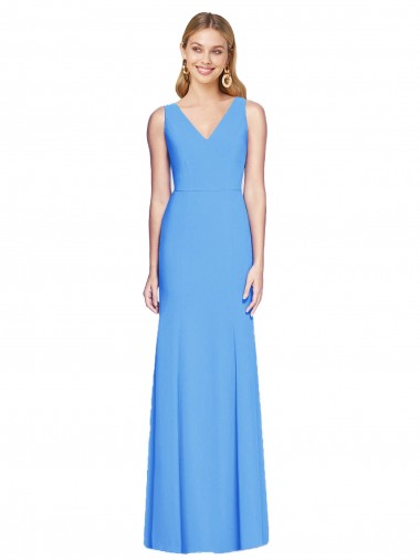 Stretch Crepe Trumpet Trumpet Sleeveless Peacock Blue Semi Formal Evening Dress / Prom Dress / Bridesmaid Dress Cairns