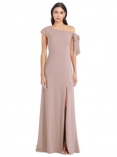 Stretch Crepe A-Line Long Sleeveless Front Slit Prom Dresses Cairns