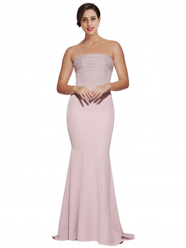 Stretch Crepe Sheath Sweep Train Sleeveless Low Back Mauve Prom Dresses Cairns