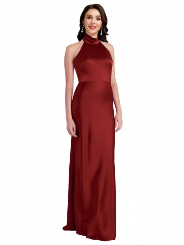 Stretch Satin A-Line Long Sleeveless Backless Black Tie Evening Gown / Prom Dress / Bridesmaid Dress Cairns