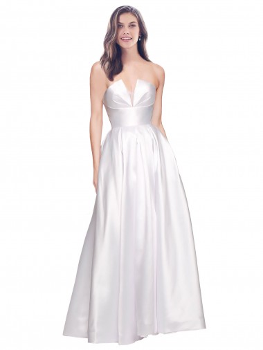Stretch Satin A-Line Long Sleeveless Low Back Formal Evening Gown / Prom Dress / Bridesmaid Dress Cairns