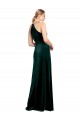 Stretch Velvet A-Line Long Sleeveless Keyhole Back Side Slit Prom Dresses Cairns