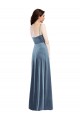 Stretch Velvet A-Line Long Sleeveless Low Back Semi Formal Evening Dress / Prom Dress / Bridesmaid Dress Cairns